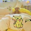 2026 Embroidered Milk Velvet Cartoon Towel Quilt Set - 4 Pieces, Double-Sided for Warmth