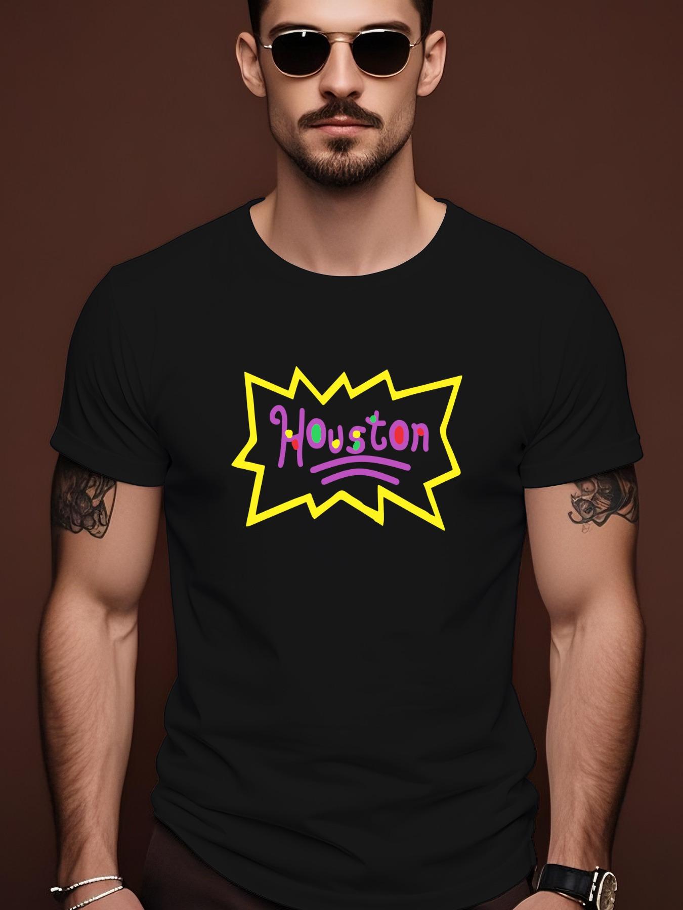 Round Neck Short-Sleeve Tshirt with Fun Pattern for Summer M