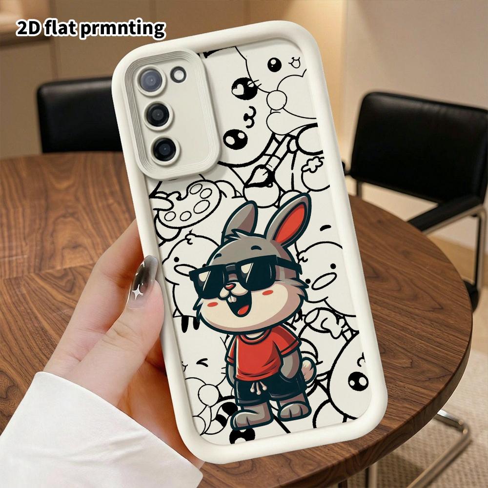 Phone Case: 2D Flat, Suitable for Samsung Galaxy A34 A35 M05 M06 S20 S22 S21 FE Plus 5G Protective Case, Trendy Cool Little Bunny, Perfect Christmas a