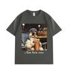 I Live Here Now Funny Goose Meme Graphic T Shirts High Quality Fashion Oversized T-shirts Men Women Short Sleeve T-shirt