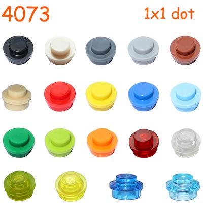 250/500PCS 4073 6141 1x1 Dot Plate Round 1*1 MOC Assemble Particles DIY Building Blocks Figures Lamp Bricks Educational Toy