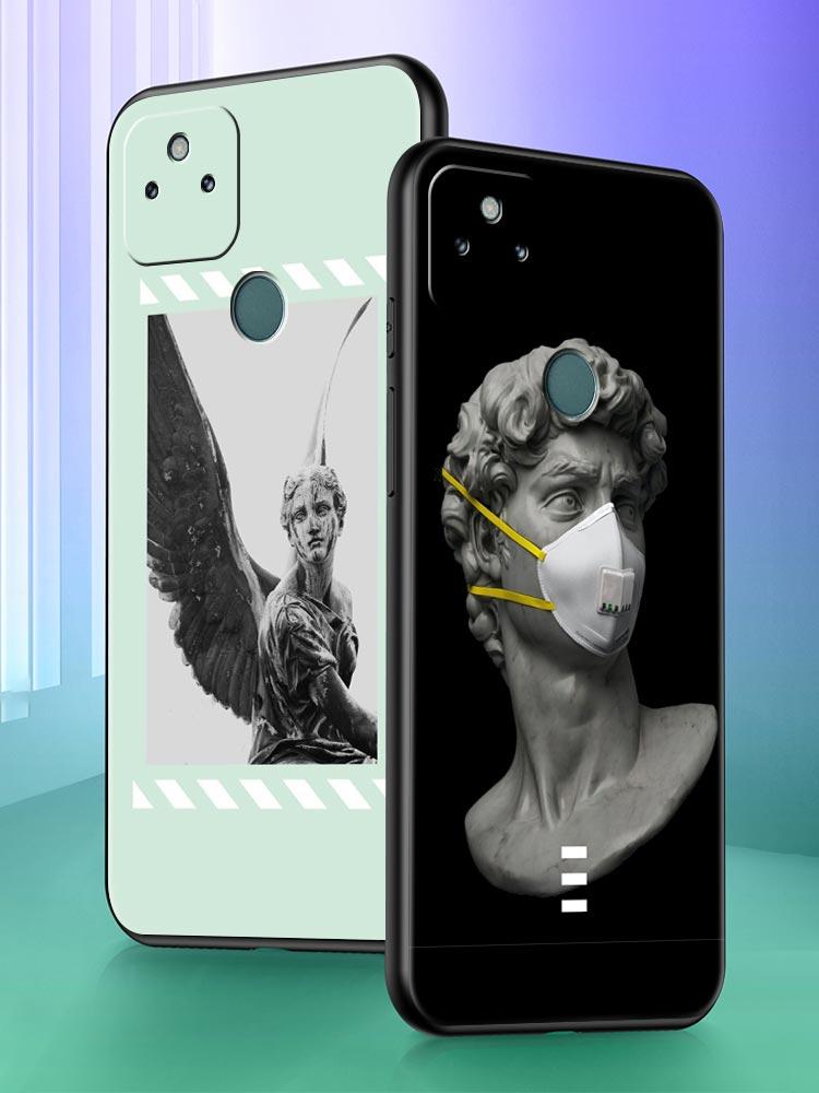 Cartoon Statue Abstract Art Phone Case Cover for Google Pixel 10 9 8 7 6 9A 8A 7A 6A Pro Shockproof Soft TPU 9 Pro XL Shell Capa