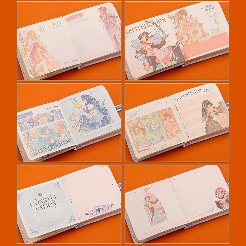 Pen Notatbok Fargeside Illustrasjon Mykt Skinn Magnetisk Spenne Studentdagbok Innbundet Notisblokk
