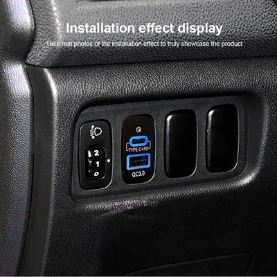 1 pièce Chargeur de voiture rapide TYPE-C PD Interface USB Prise 12V/24V Utilisation pour Mitsubishi Outlander LancerEX Pajero Sport ASX V73 V93 V97