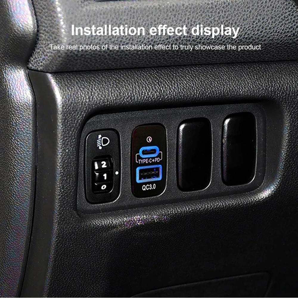1pc Quick Car Charger TYPE-C PD USB Interface Socket 12V/24V Use For Mitsubishi Outlander LancerEX Pajero Sport ASX V73 V93 V97
