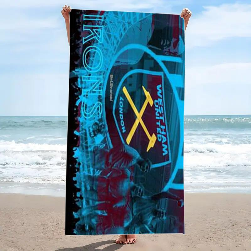 West Ham United FC Print Beach Towel, Large Soft Quick Dry Towel for Beach Camping Swimming