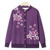 Grandma winter knitted sweater old man velvet cardigan female old lady autumn new clothes mother coat
