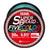 PE Line Super Braid Five Color 660YDS 30Lbs 5 Colors YO-ZURI Colors