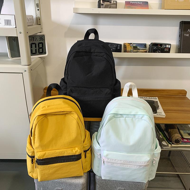 Schoolbag female college student fashion simple versatile high school backpack lightweight computer bag short trip backpack tide