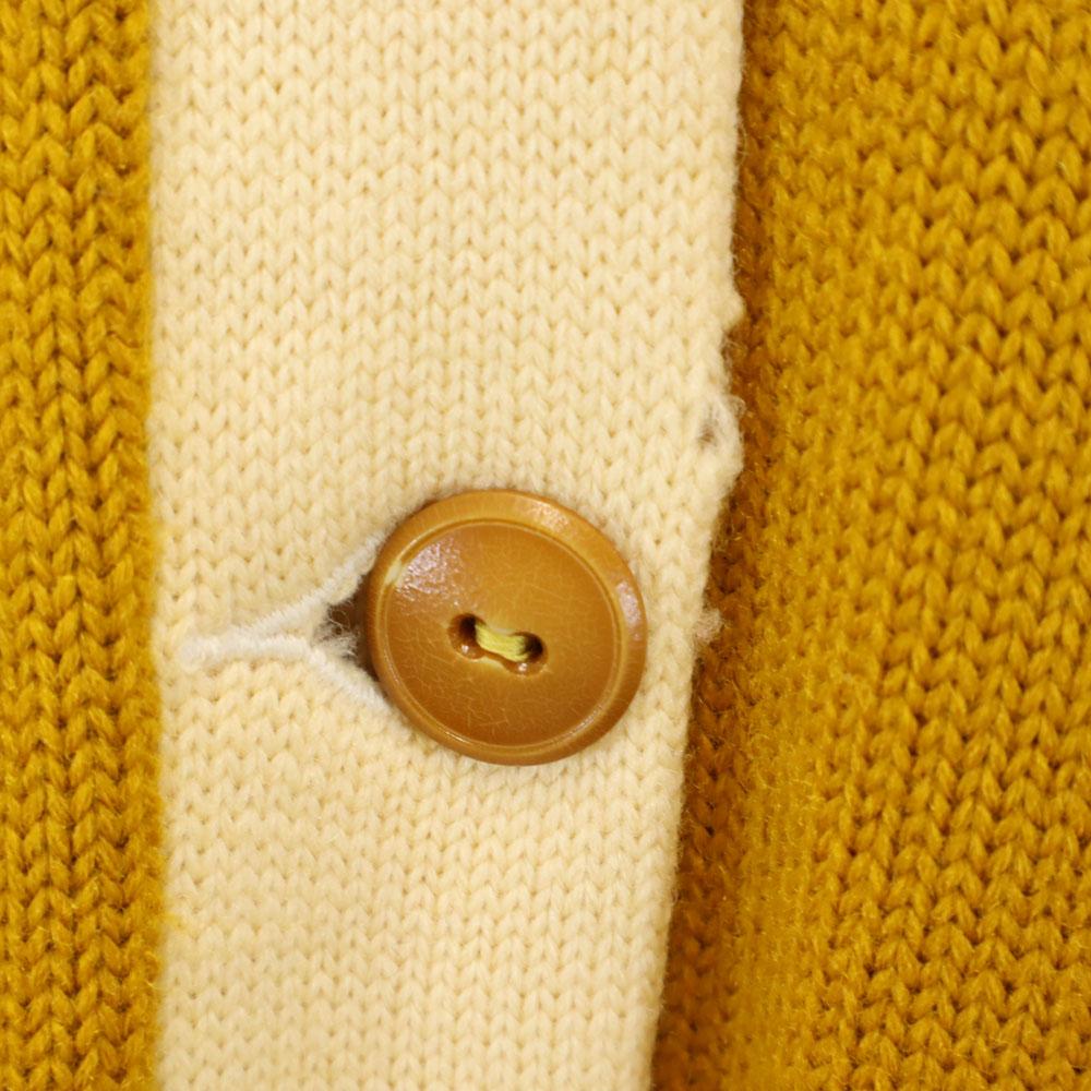 COLLEGIATE PENNAN 60s 70s Vintage Lettered Long Sleeve V Neck Knit Cardigan Men's Used