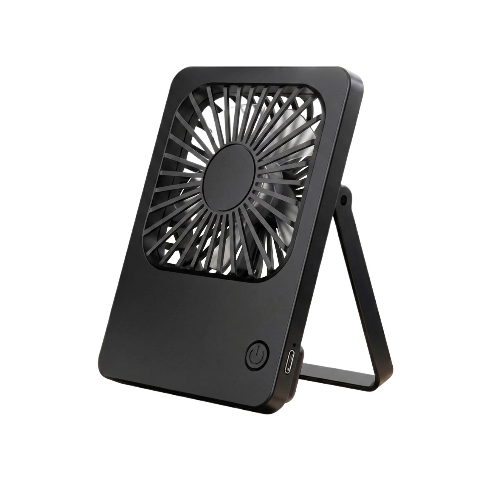 

Portable Desktop Square Handle Fan Ultra Thin Design USB Rechargeable Small Size Lightweight for Office Home Travel Use ONE SIZE чёрный