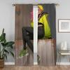 Curtains Child Room Street Punk Girl Window Curtain for Room 2 Panel Home Interior Curtains Tulle for Bedroom Shades Partition