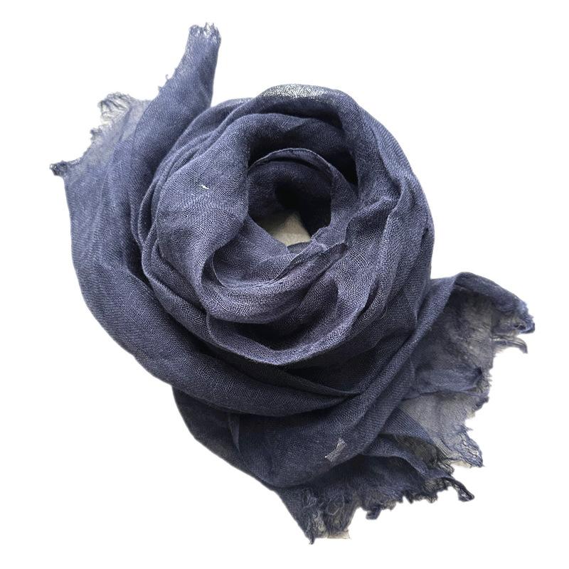 Women Light And Breathable Scarf Pure Linen Solid Scarf Neckwear Unisex Children Spring Autumn Winter Female Foulard Wrap