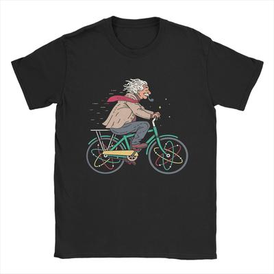 Albert Einstein Atomic Ride Fizyka Chemia Koszulka Rowerowa Modne Koszulki Topy Lato Bawełna Okrągły Dekolt Oversize Top T-Shirty