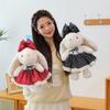 New Cute Lop-eared Rabbit Bear Black Plaid Princess Dress Long-eared Rabbit Toy Plush Doll Bag Doll