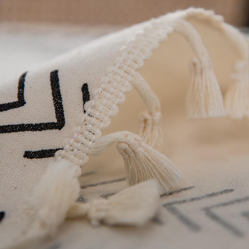 Cotton Linen Bohemian Style Table Cloth No-wash Waterproof Oil-proof Rectangular Tassel Designed Simple Cozy All-Purpose Durable