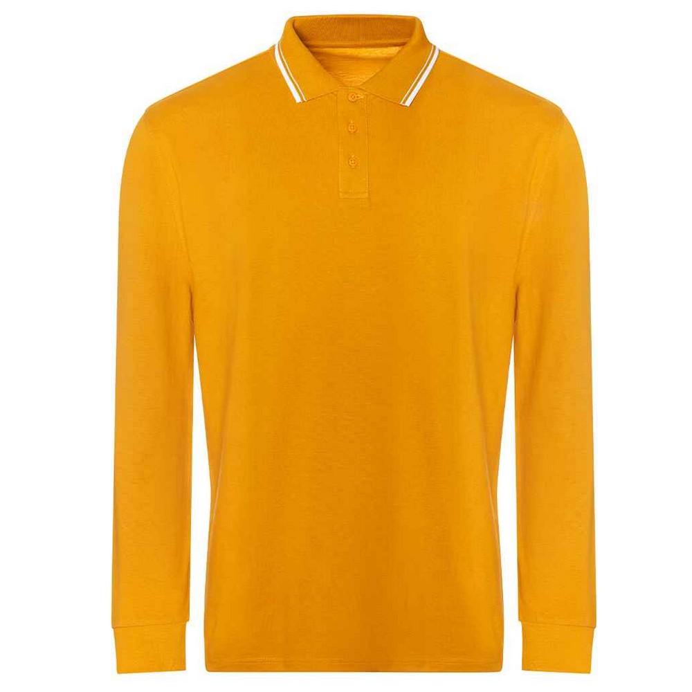 Awdis Mens Tipped Long-Sleeved Polo Shirt