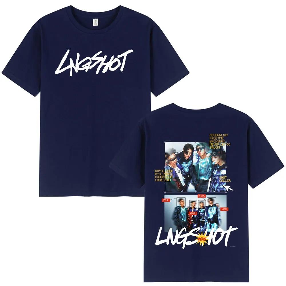 2026 Gruppo Kpop Hip Hop Coreano Lngshot Maglietta Uomo Donna Abbigliamento Moda Harajuku Oversize Manica Corta Cotone Magliette Casual
