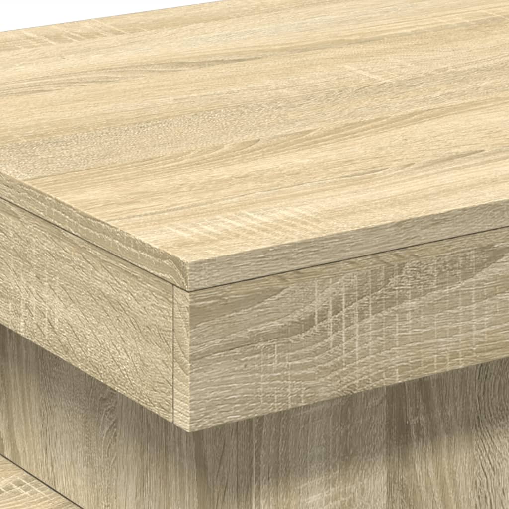  LED Coffee Table, Sonoma Oak, 50x50x40 Cm