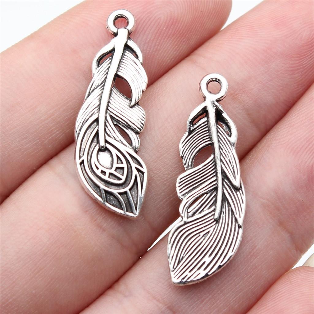 Feathers Leaf Nature Charm Antique Bronze Zinc Alloy Jewelry Making Supplies Bracelet Making Style Pendants
