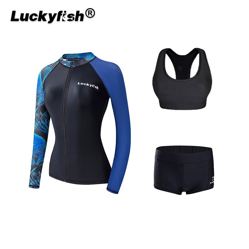 Womens UV Protection Rash Guard Set Quick-Dry Surfing Swimsuit Long Sleeve Diving Suit Swimming Snorkeling