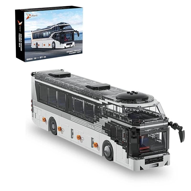 

811PCS City Tour Bus Building Blocks Double-Decker Tourist Bus Model Bricks Desktop Decoration Diy Toys For Kids Holiday Gifts With Box