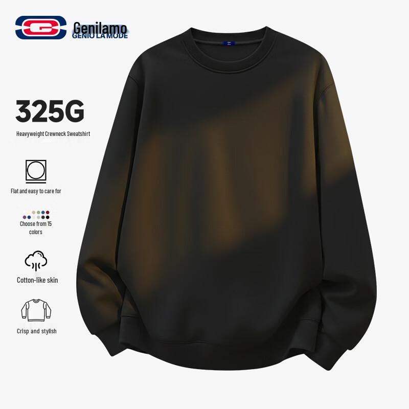 GENIOLAMODE Men s Casual Solid Round Neck Sweatshirt 3XL