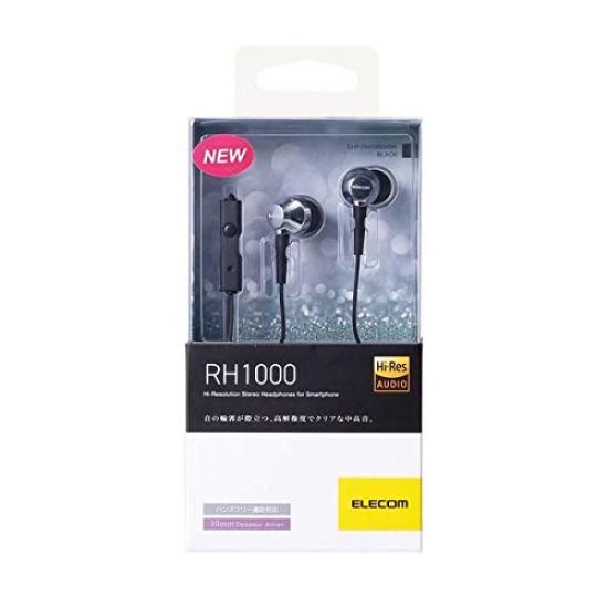 ELECOM Stereo Headphones (with Microphone), In-Ear, 10.0mm, Black