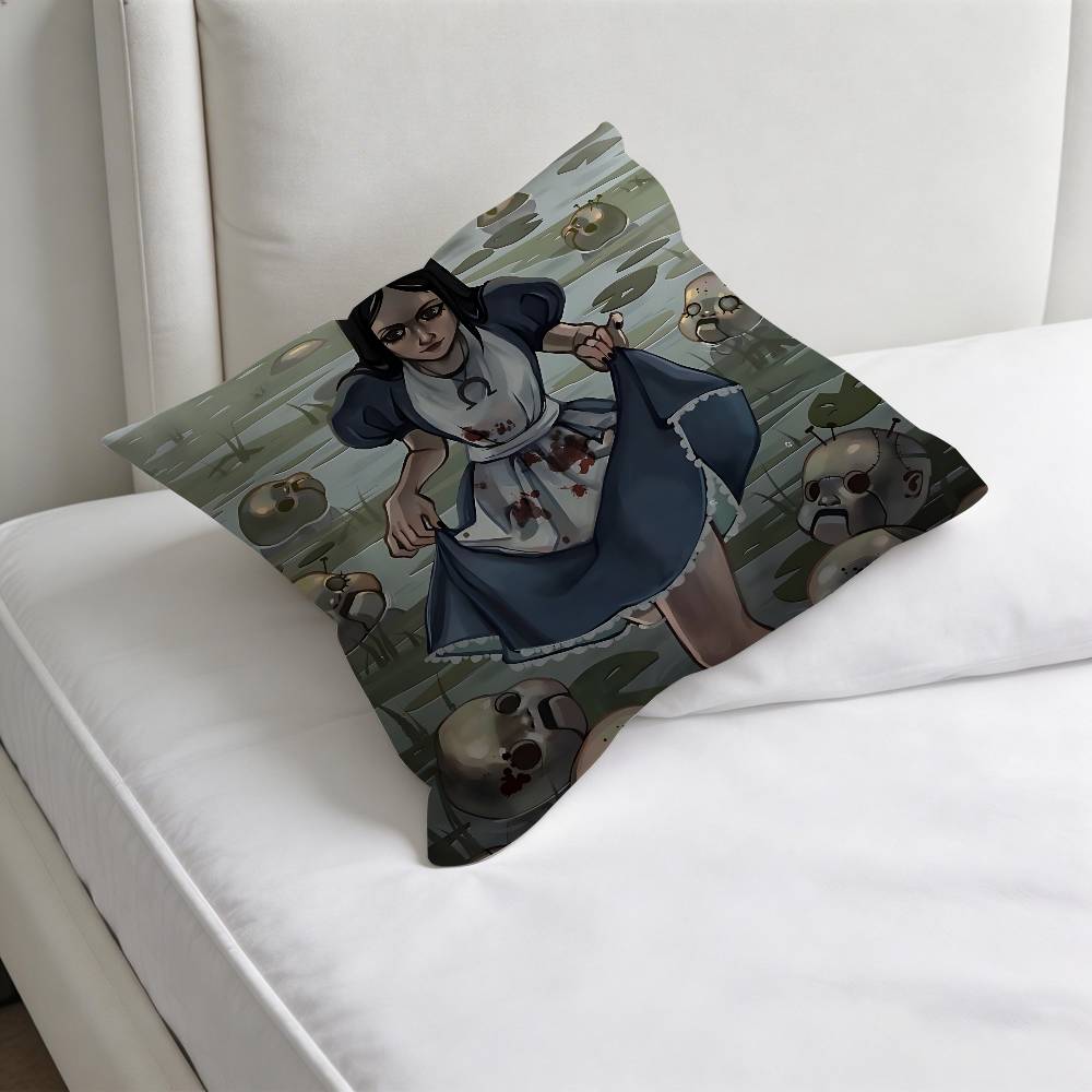 Cool Alice Madness RReturns Decorative Square Pillow Cover Soft Comfortable Pillow Case Sofa Bed Home Decoration