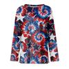 Langarm-Rundhals-Oberteil mit Stern- und Batik-Printmuster Lässiger Pullover für Damen Bequemer Weicher Stoff Stilvolles Design Geeignet für den täglichen Gebrauch