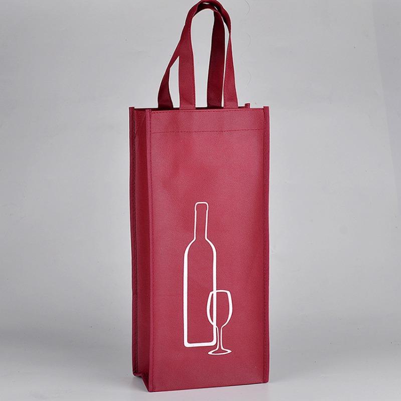Non Woven Red Wine Bag Thickened Gift Packaging Pouches Double Bottle Hand-held Wine Pocket Environmentally Friendly Printing Multi Purpose Tote Bags