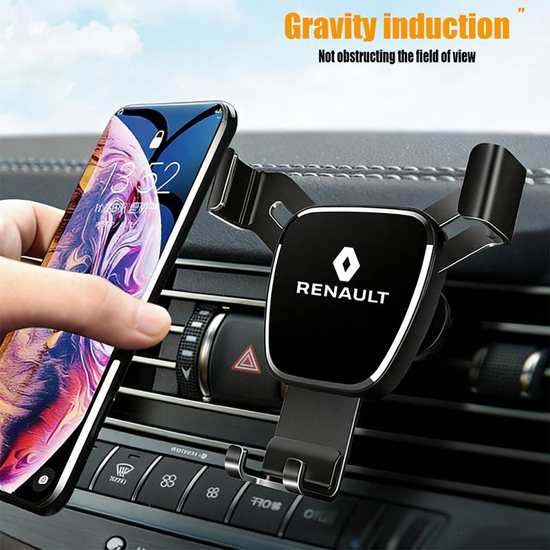 1Pcs Car Phone Holder Gravity Sensing Air Vent Stand Accessories For Renault Megane Kadjar QM6 Clio Koleos Espace Captur ZOE RS Z666