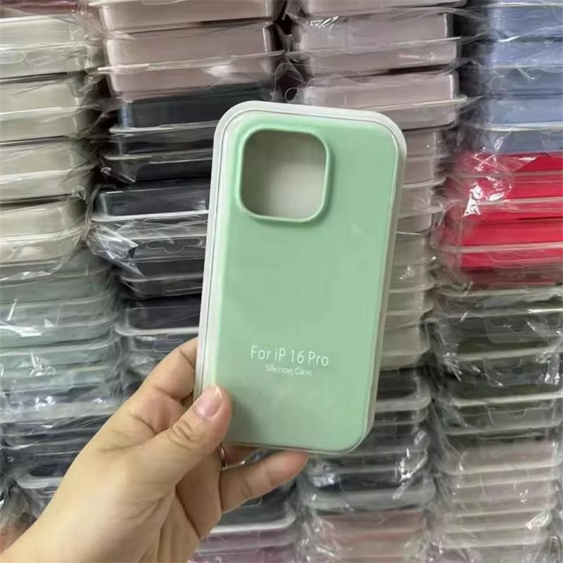 Liquid Silicone Case For Apple iPhone17 Air 15 16E 14 13 12 11 Pro Max Plus Mini XS XR 7/8 SE Phone Official Style Protective Cover