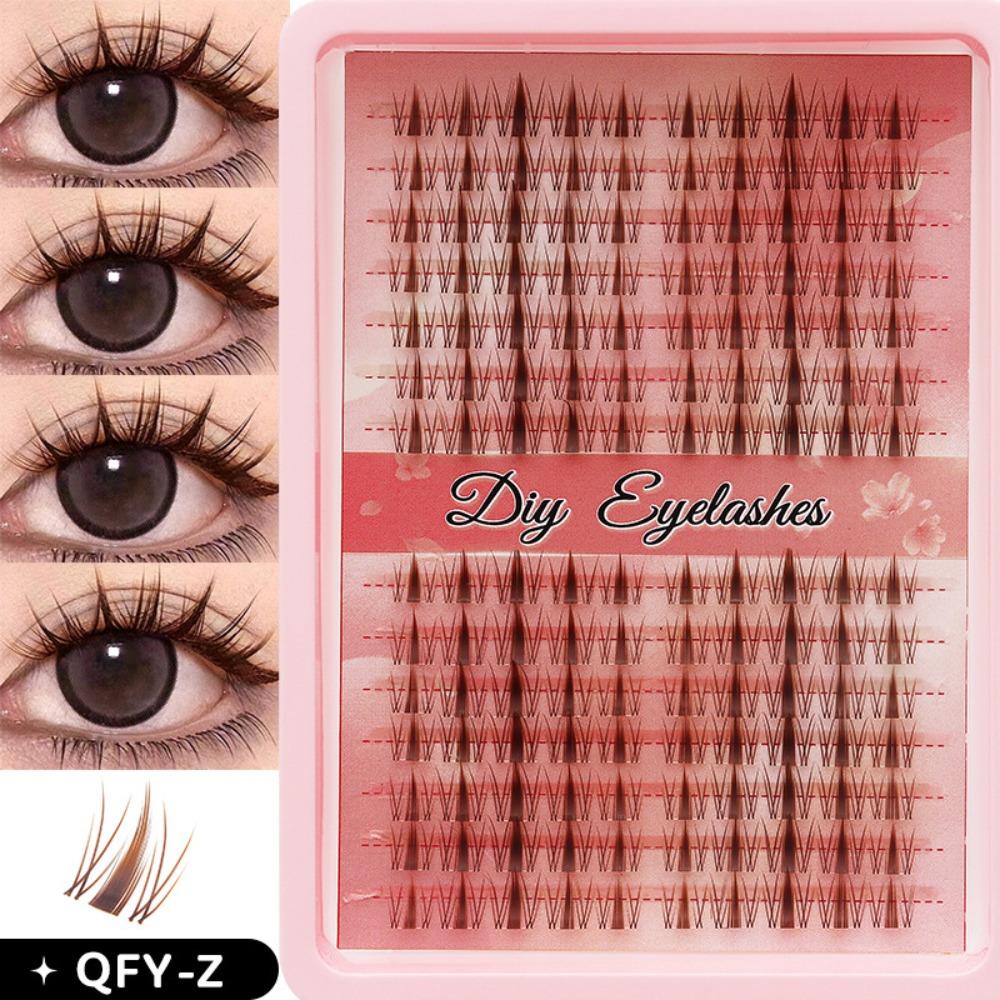 Brown Cluster Lashes 60P 80P Manga Lash Clusters Women's Beauty DIY Segmented False Eyelashes