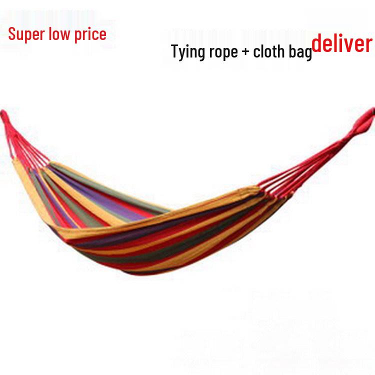 Outdoor Canvas Rope Hammock Single