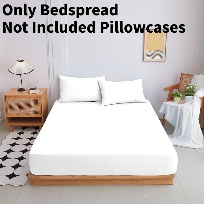 Color Mattress Solid Protector Pillowcase Bedspread Set Home Textile Accessories