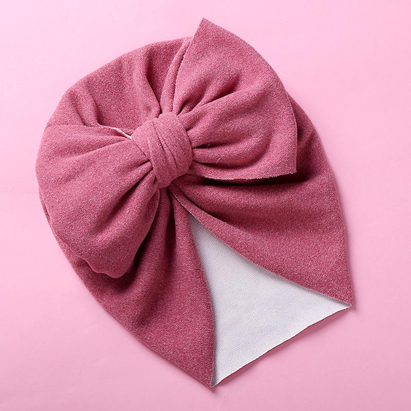 New Solid Color Baby Turban Cap Big Bow Infant Sweet Hat Newborn Elastic Bandana Headband Headscarf Beanie Kids Hair Accessories