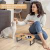 1 piece wooden pet feeder, anti knock and cervical protection for dogs, cat, large feeding bowl holder, wooden dog bowl