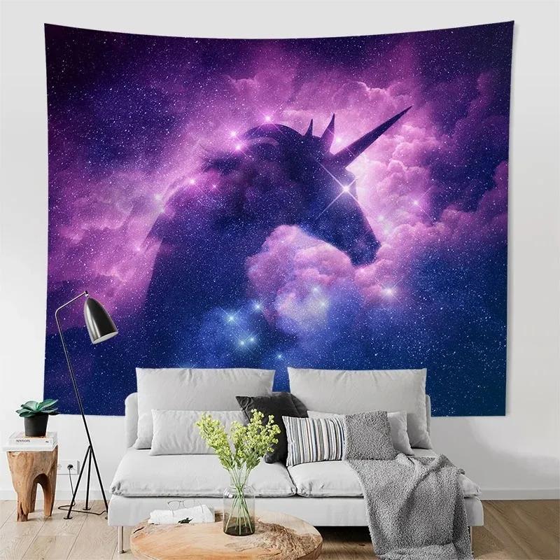 Декоративный гобелен «Звездное небо и единорог» для украшения офиса — фото 13