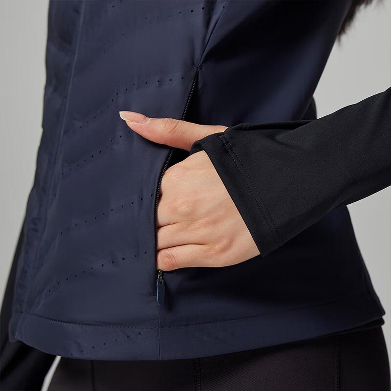 SAUCONY Stand Collar Loose Solid Color Vest Women Vests Obsidian-Blue SC1240030A-BL108