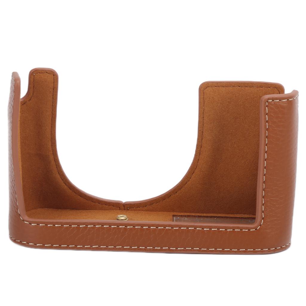 Leather Camera Half Case for Leica Q Half Body Protection Cover Base Case with Battery AccessBrown