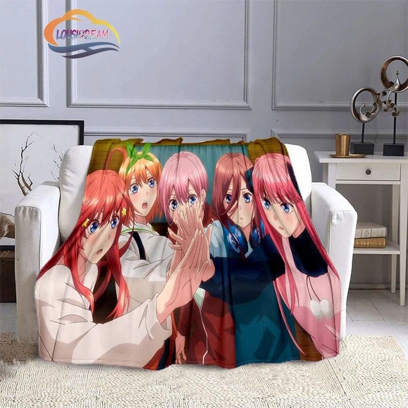 Comic The Quintessential Quintuplets Cashmere Blanket Sexy Anime Girl Flannel Blanke Portable Warm Camping  Soft skin