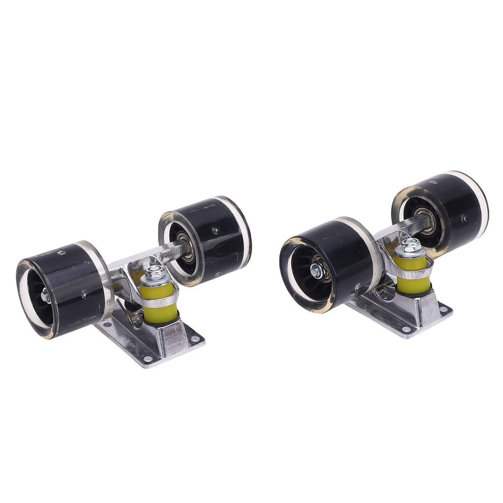 1 Pair Skateboard Trucks and Wheels PU Longboard 3.2 Inch Trucks Wheels Combo Set for Cruiser Aluminum Alloy 55x45mm