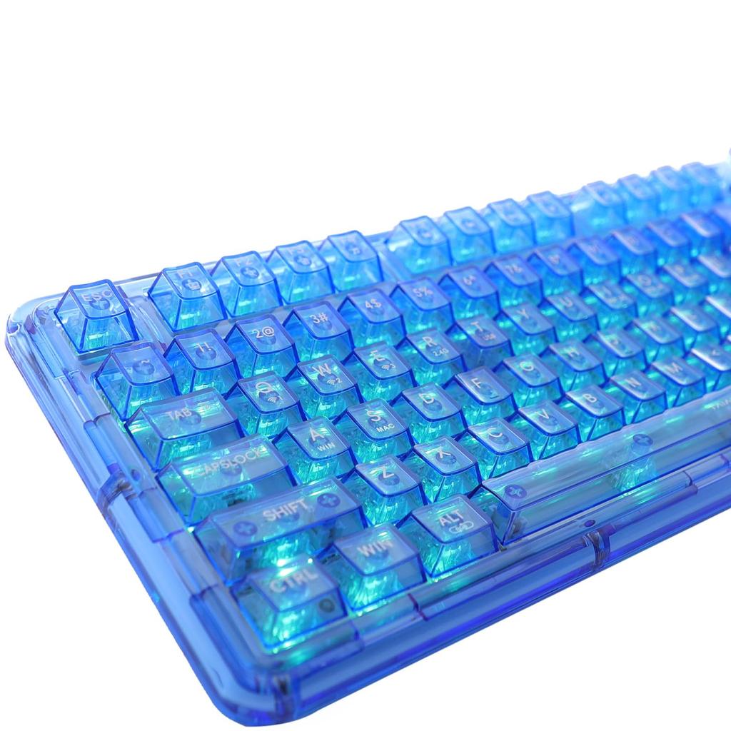 OUSEITECH BK920 Gaming Transparent Keyboard with RGB Transparent 80 Compatible with Linear Axis Keyboard, Knobs, Hot-Swappable, 75% Layout,