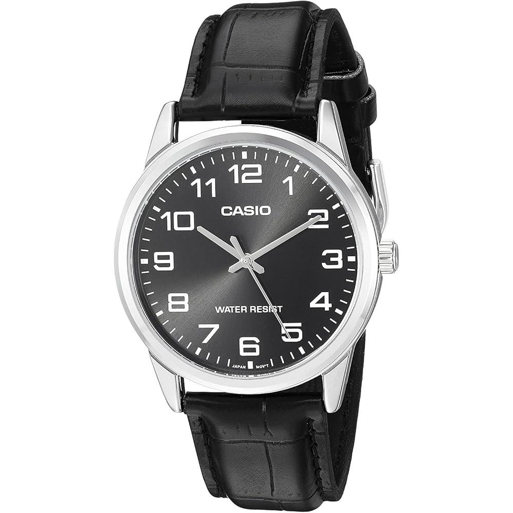 Casio Basic Analogue Men s Watch MTP-V001L-1B Leather Strap Water Resistant Classic Design