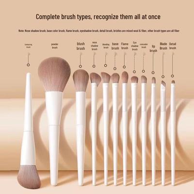 12-Piece Beginner Makeup Brush Set: Soft Bristle Eyeshadow, Blush, Powder & Contour Brushes