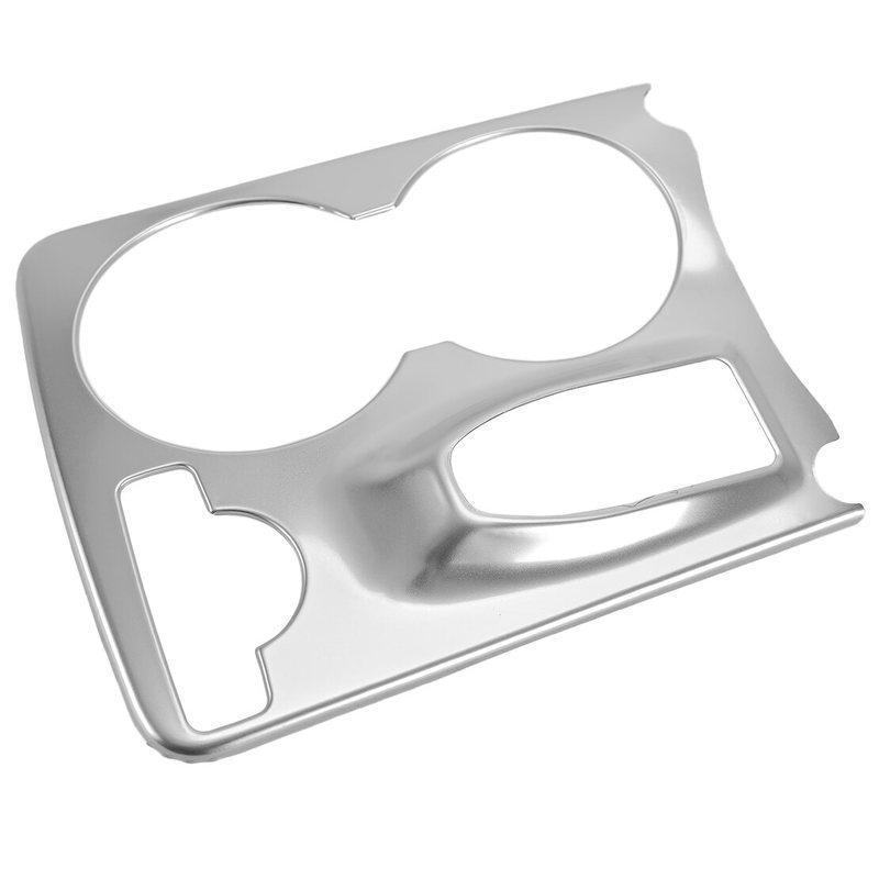 LHD Car Center Console Water Cup Holder Panel Cover Trim Fit For Mercedes Benz GLK X204 2008-2015 Silver Stainless Steel