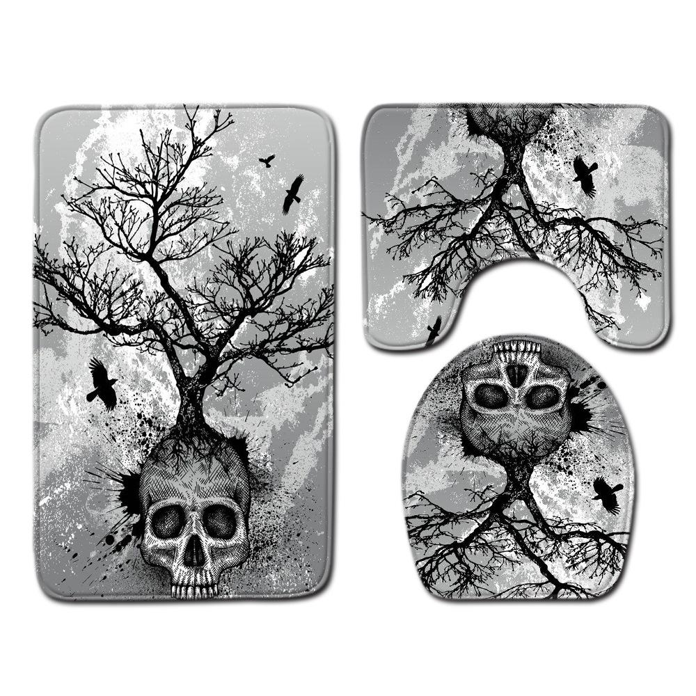 Toilet Three-Piece Floor Mat Bathroom Toilet Carpet Doormat