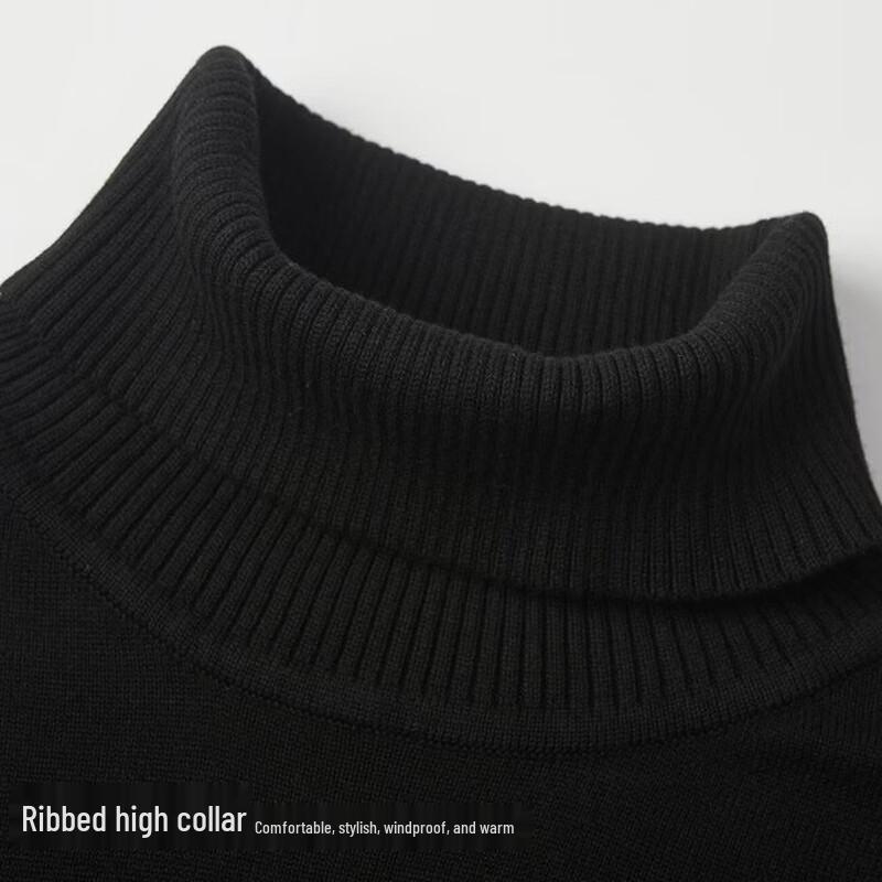 Snoopy Men's Solid Turtleneck Knit Sweater