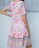 Summer French Retro V-neck Floral Dress - Beach Vacation Style for Women